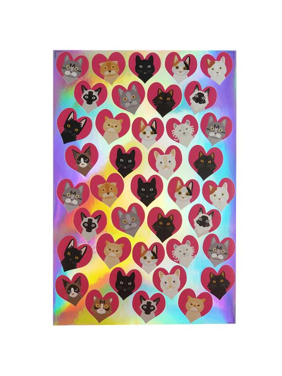 Naklejki serduszka z kotami