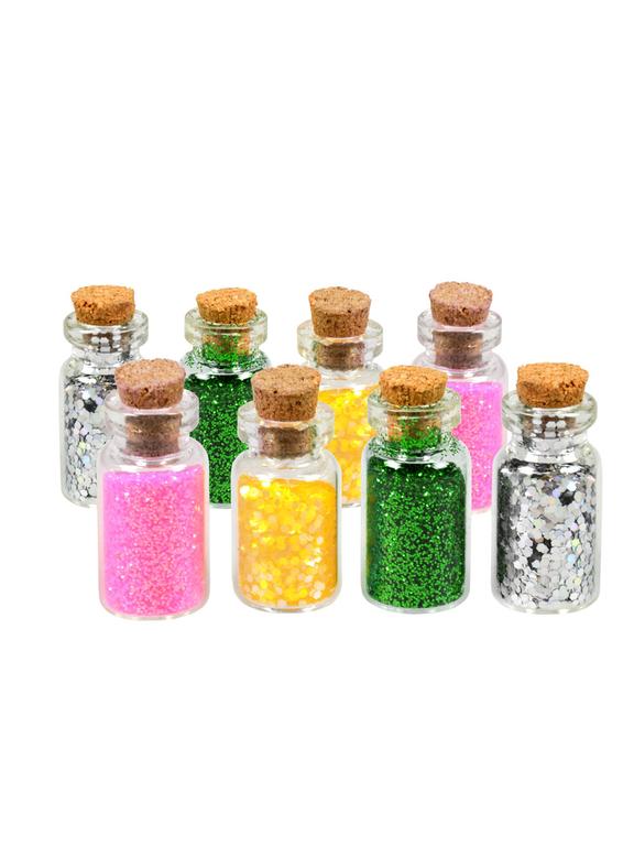 Fiolki z elementami do dekoracji zrób to sam (8 szt.)