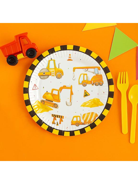 Talerze papierowe - plac budowy (8 szt.) - FSC Mix Credit