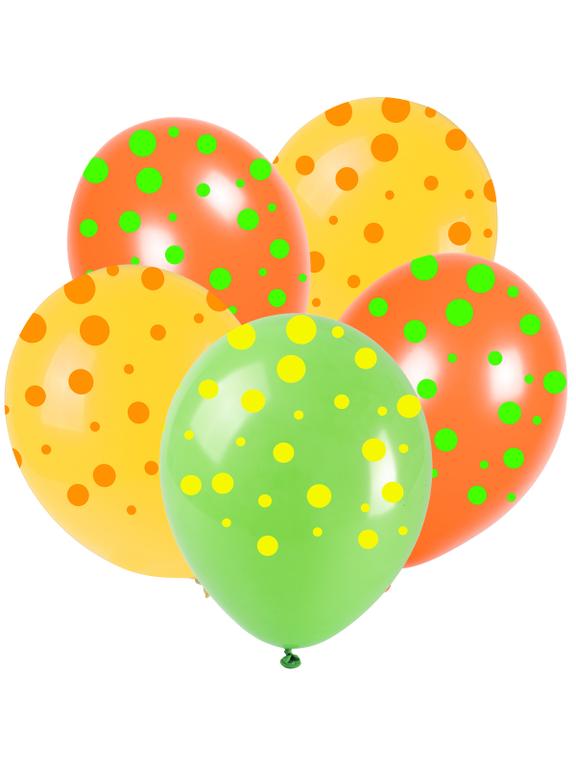 Balony neonowe kropki (5 szt.)