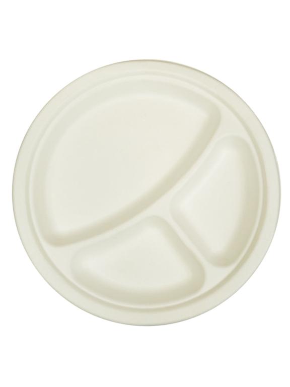 Talerze trójdzielne 23 cm - trzcina cukrowa (6 szt.)