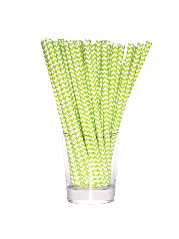 Słomki papierowe shake 8 mm limonkowe (10 szt.) - FSC Mix Credit