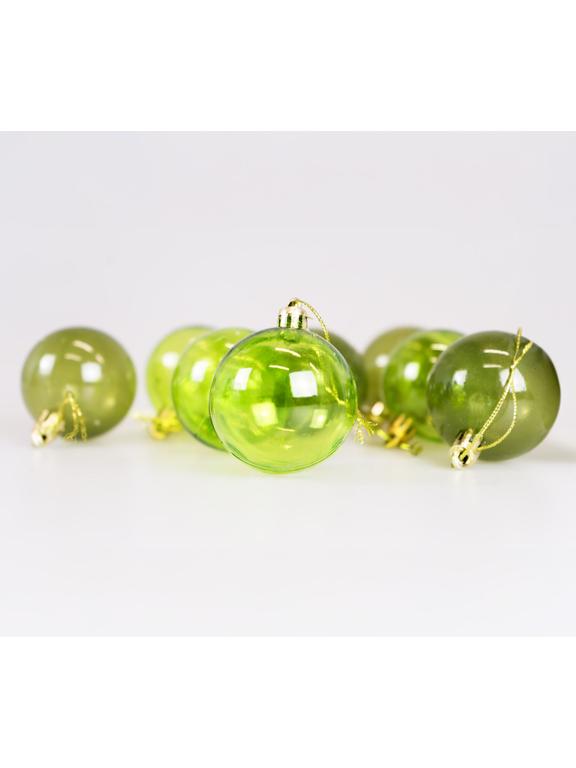 Zestaw bombek transparentnych (8 szt.) - zielone