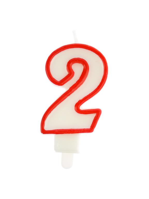 Świeczka cyferka nr 2 czerwona