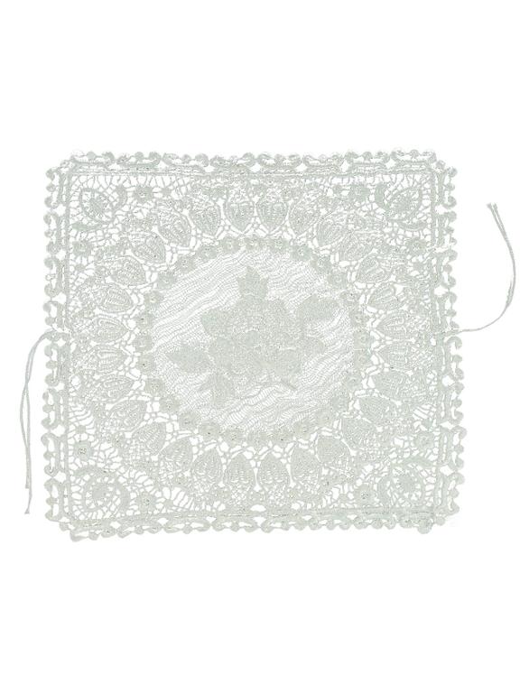 Ażurowa serweta na koszyczek (kwadratowa) - z tasiemkami do wiązania
