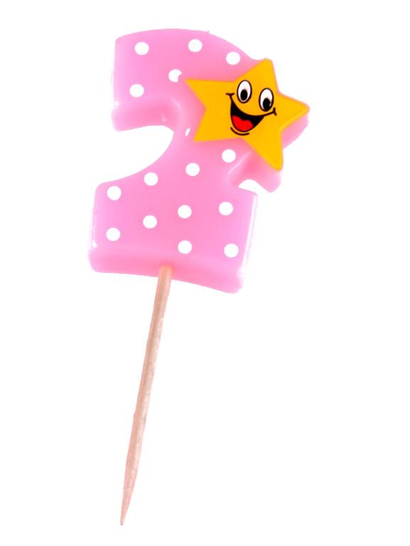 Świeczka cyferka z gwiazdką nr 2