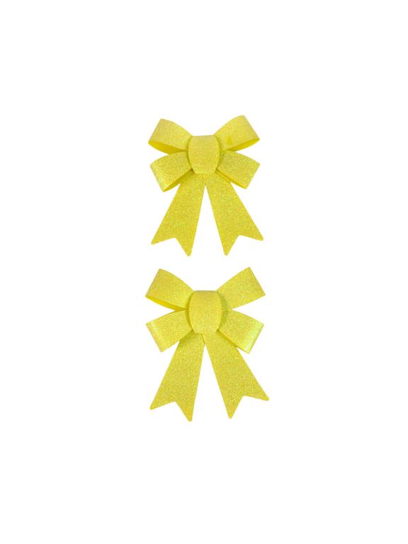Zestaw kokard brokatowych (2 szt.) złotych
