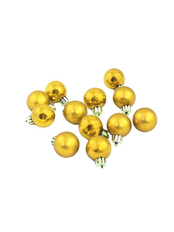 Bombki nietłukące w tubie 3 cm (12 szt.) złote