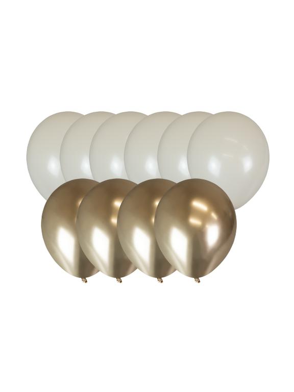 Baza do dekoracji balonowej - beż + złoty (10 szt.)