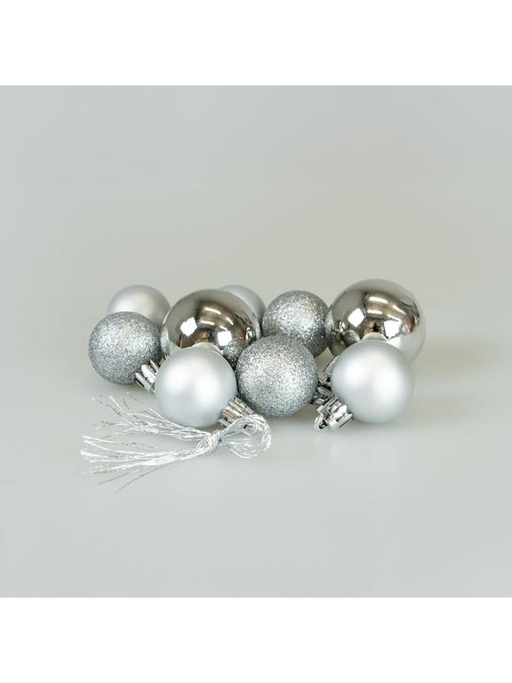 Zestaw dekoracji w bombce (9 szt.) - srebrne