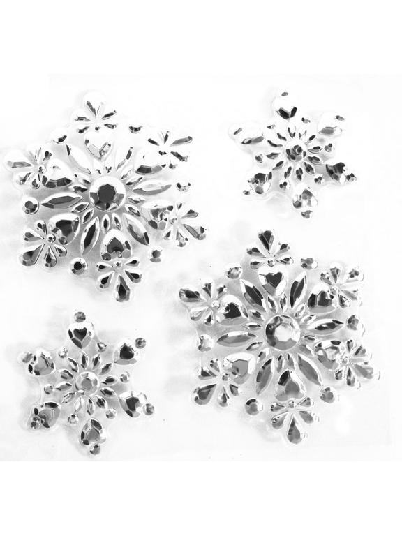 Srebrzyste śnieżynki samoprzylepne