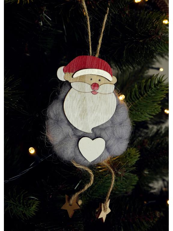 Drewniana zawieszka z wełną