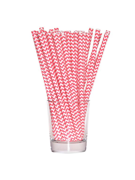 Słomki papierowe shake 8 mm różowe (10 szt.) - FSC Mix Credit