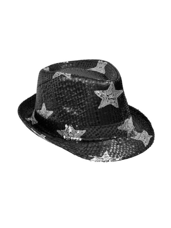 Kapelusz cekiny gwiazdor czarny