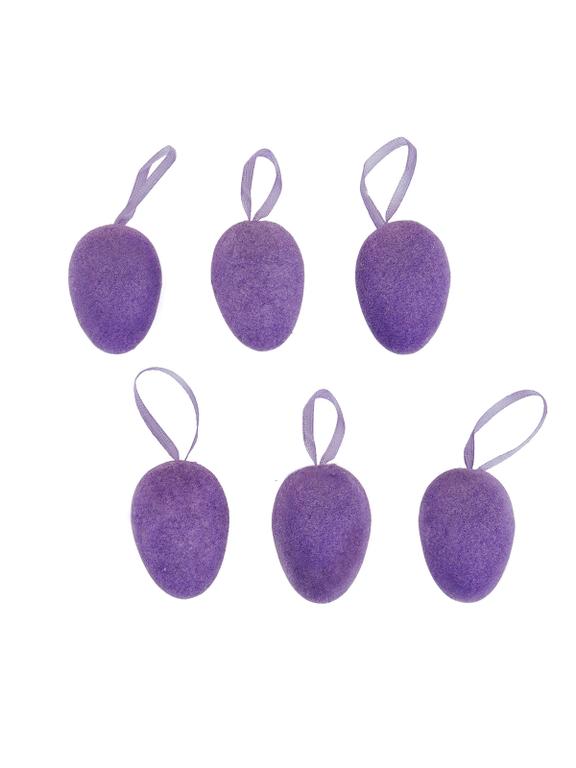 Dekoracyjne jajeczka flokowane małe (6 szt.)