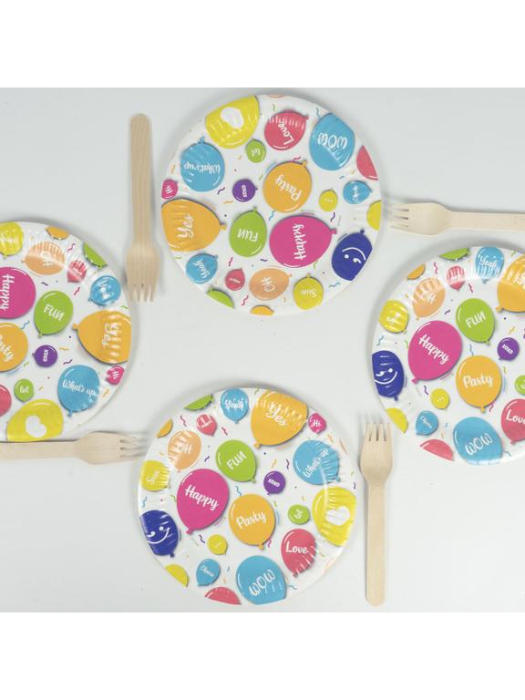 Talerze papierowe - Happy Balloons (8 szt.) - FSC Mix Credit