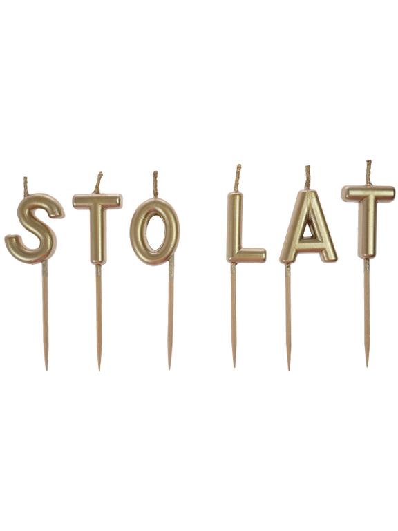 Świeczki urodzinowe napis "Sto lat"