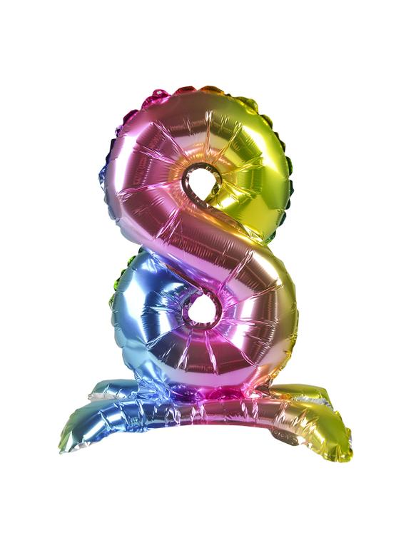 Balon foliowy cyferka stojący nr 8