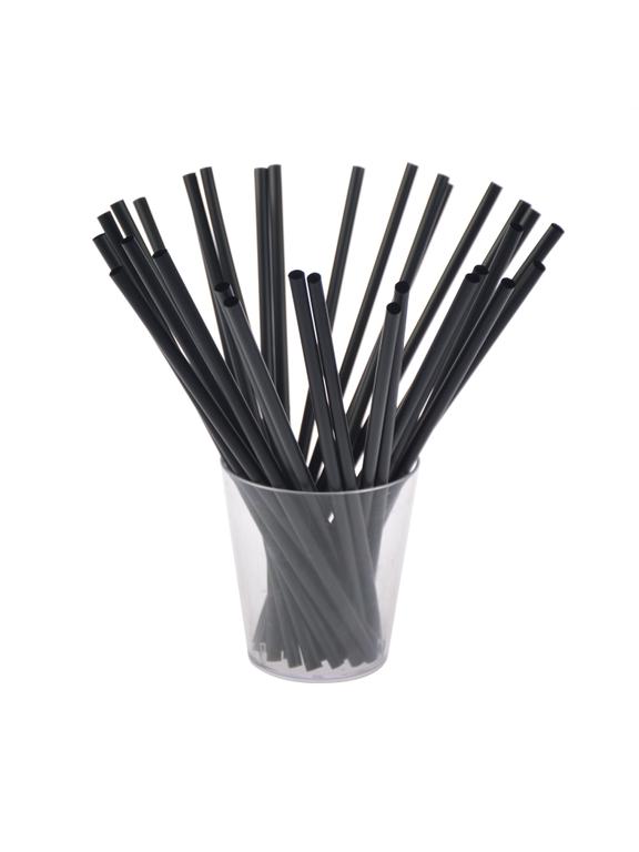Słomki proste biodegradowalne (czarne) - PLA (1000 szt.) 210x6 mm