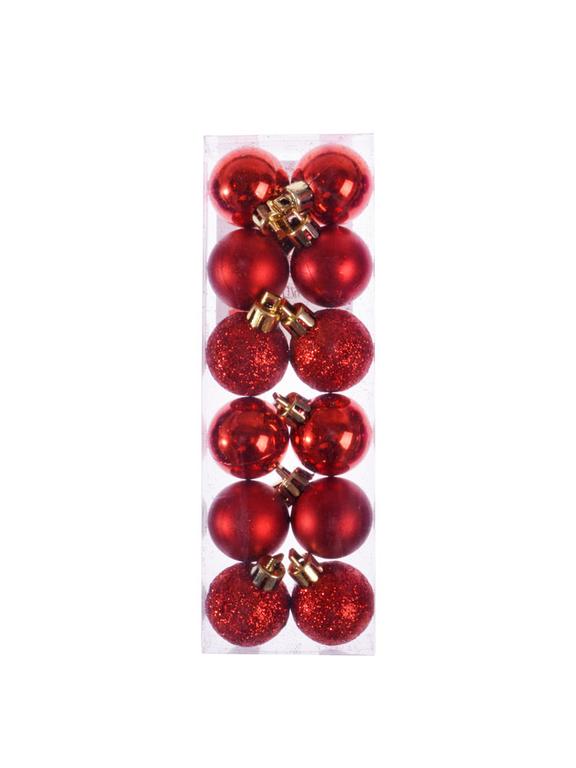 Bombki mini (12 szt.) czerwone