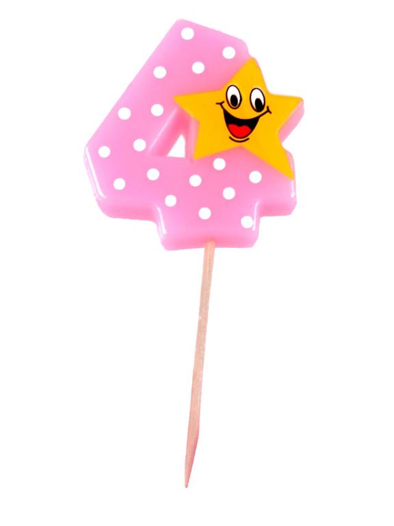 Świeczka cyferka z gwiazdką nr 4