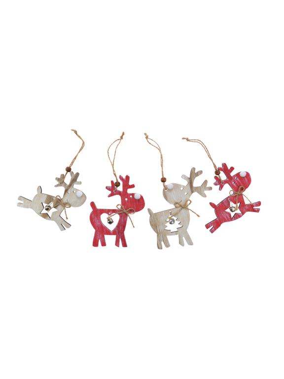 Drewniany renifer z dzwoneczkiem