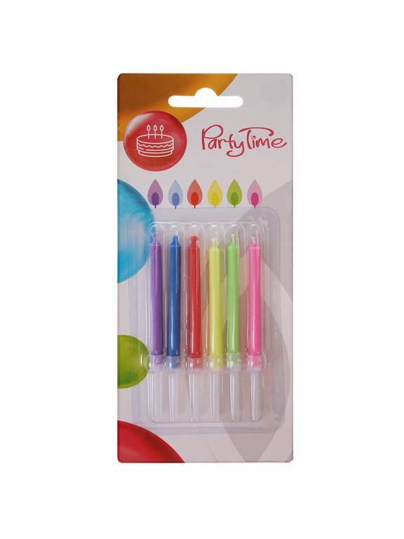 Świeczki urodzinowe z kolorowym płomieniem (6 szt.)