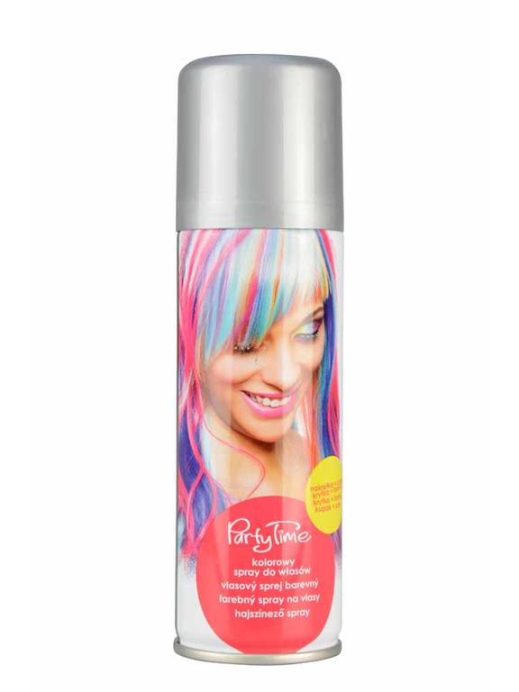 Kolorowy spray do włosów srebrny