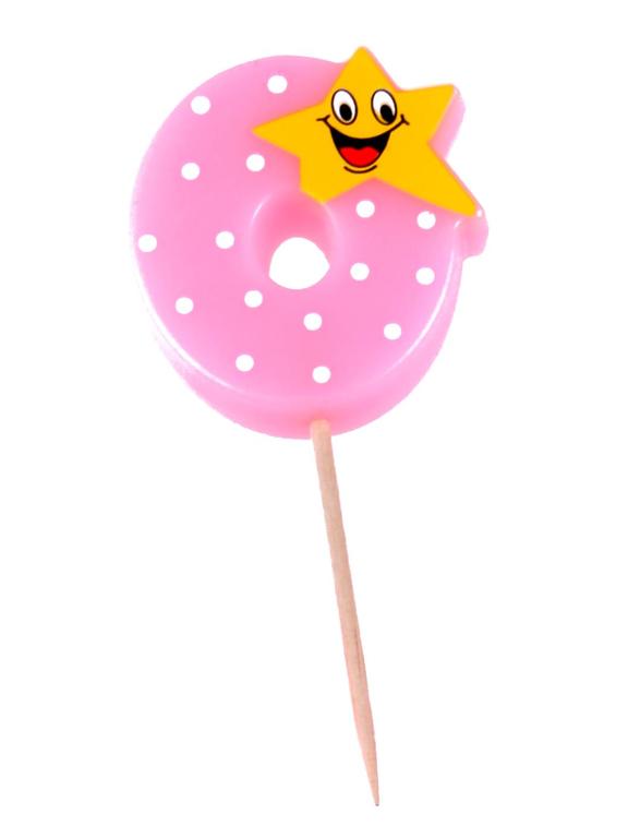 Świeczka cyferka z gwiazdką nr 0