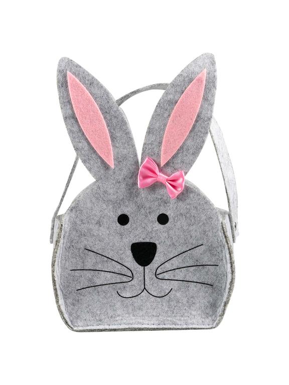 Koszyczek filcowy - zajączek z kokardką