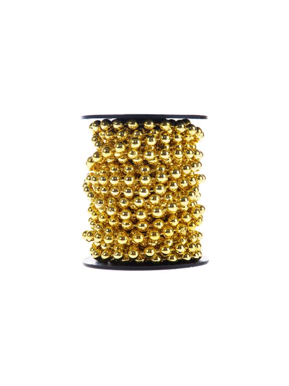 Łańcuch z koralami na szpuli złoty