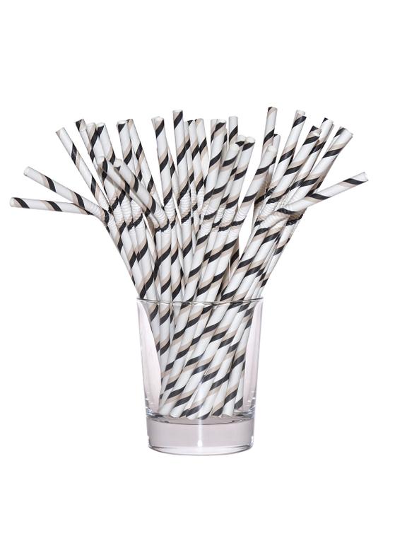 Słomki papierowe łamane czarne (12 szt.) - FSC Mix Credit