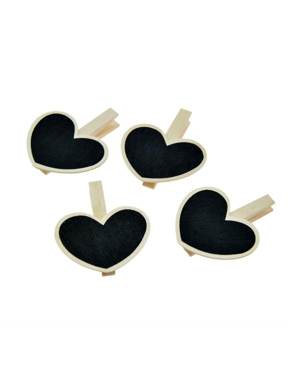 Serca - klamerki z tablicówką (4 szt.)