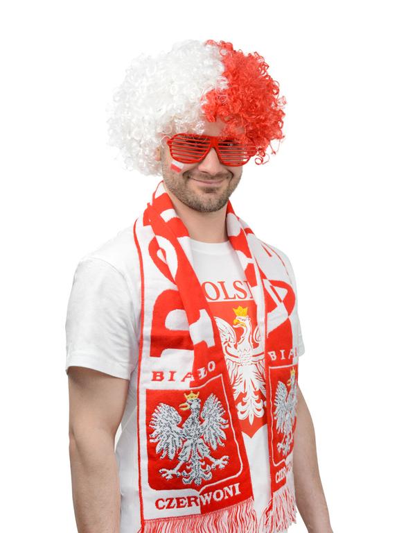 Peruka Afro "Biało-Czerwoni"