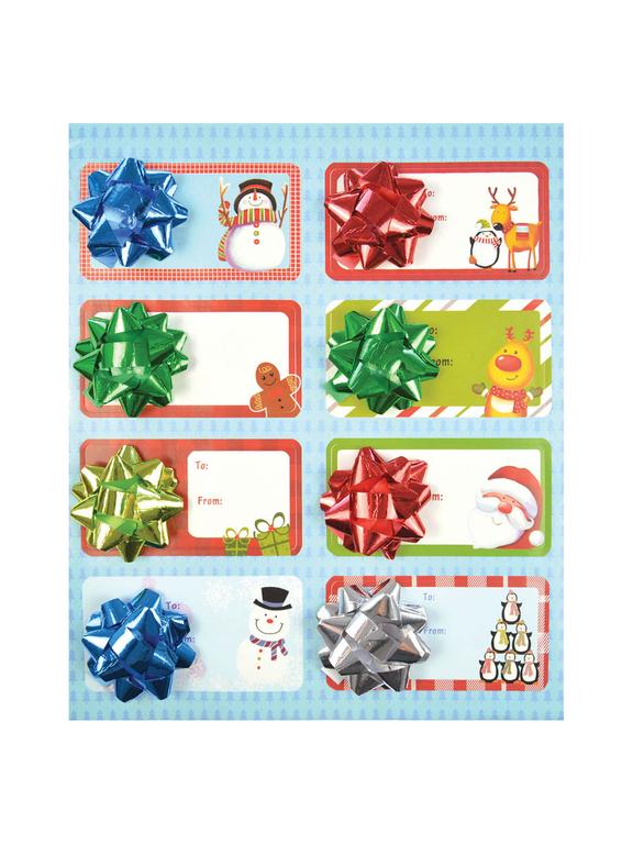 Ozdobne karneciki na prezenty z kokardką (8 szt.)