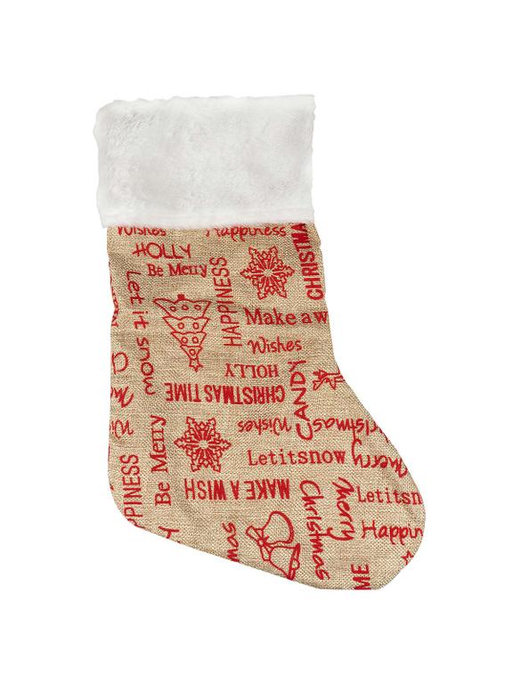 Skarpeta świąteczna jutowa z pluszem