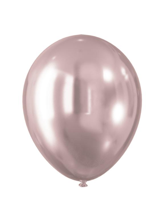 Balony - efekt chromu różowe (5 szt.)