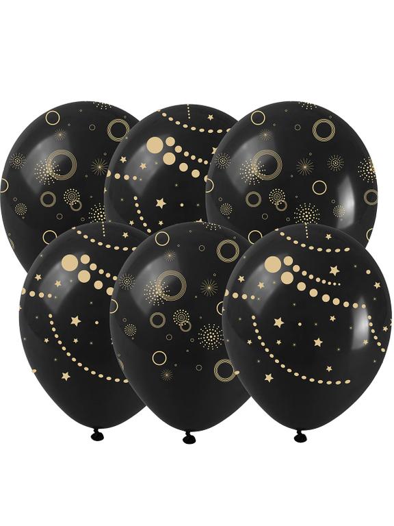 Balony okazjonalne ze złotym nadrukiem (6 szt.)