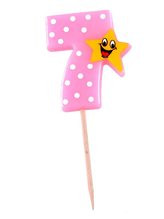 Świeczka cyferka z gwiazdką nr 7