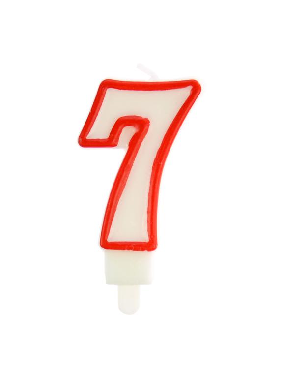 Świeczka cyferka nr 7 czerwona