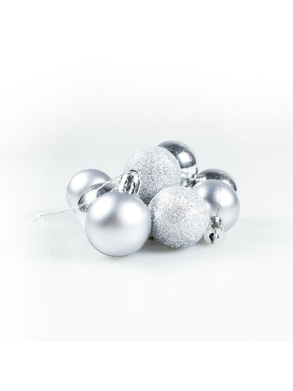 Bombki w tubie (10 szt.) srebrne