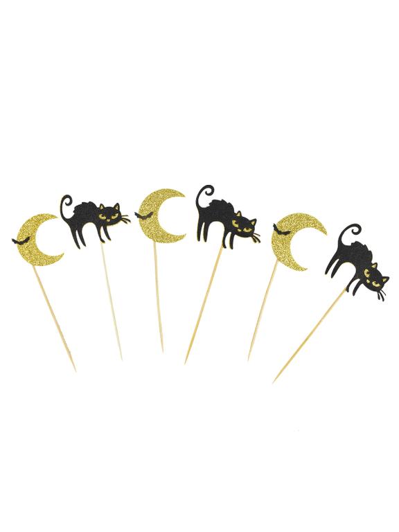 Dekoracja ciasta - czarne koty (6 szt.)