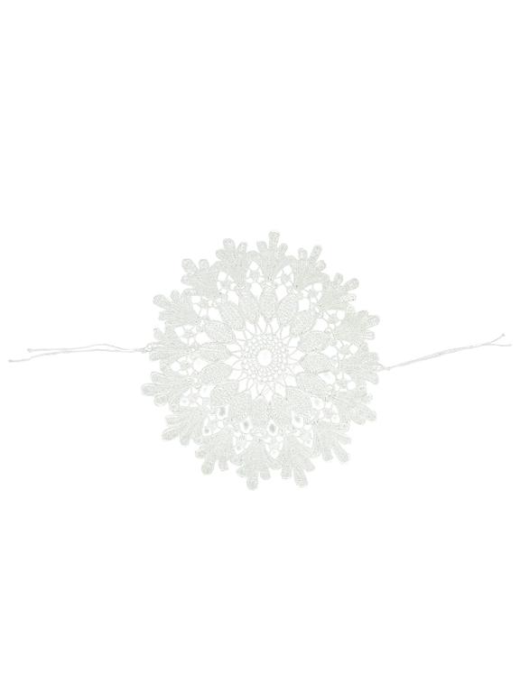 Ażurowa serweta na koszyczek (okrągła) - z tasiemkami do wiązania wzór A