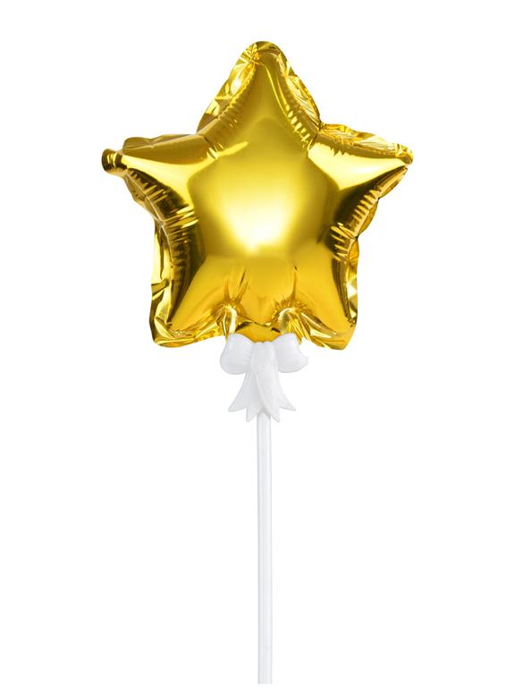 Balon foliowy na patyczku gwiazdka złoty