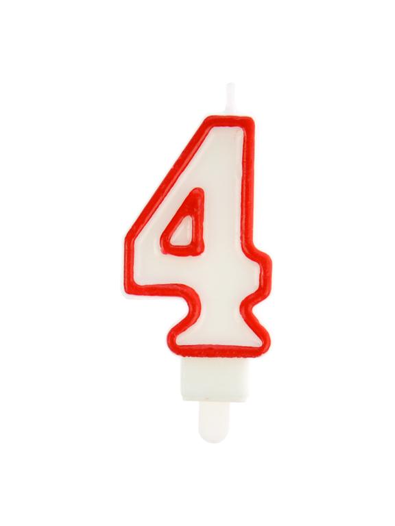 Świeczka cyferka nr 4 czerwona