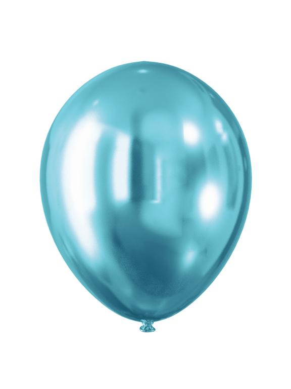 Balony - efekt chromu niebieskie (5 szt.)