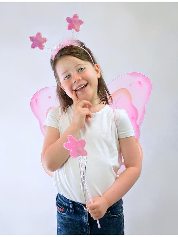 Komplet skrzydełka motyla różowy