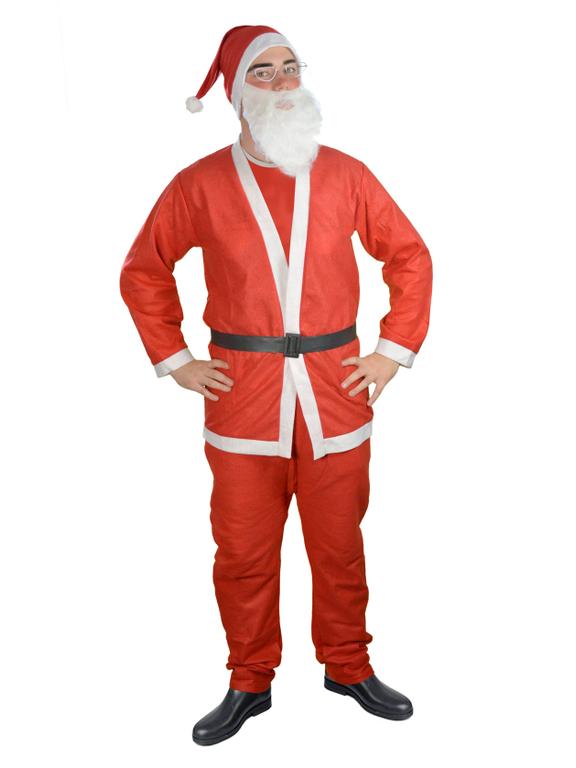 Strój Mikołaja (kurtka, czapka, broda, spodnie)