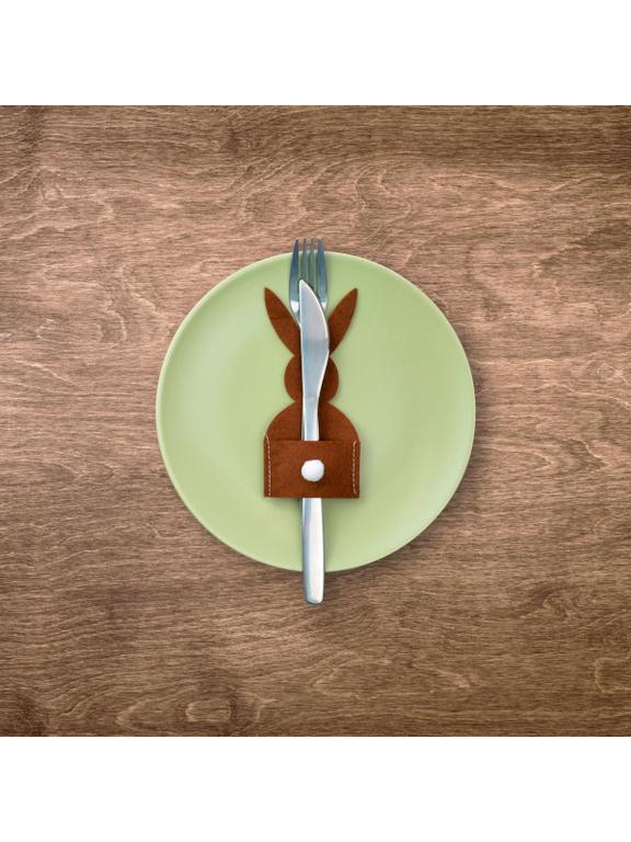 Filcowe etui na sztućce - zajączki (2 szt.)