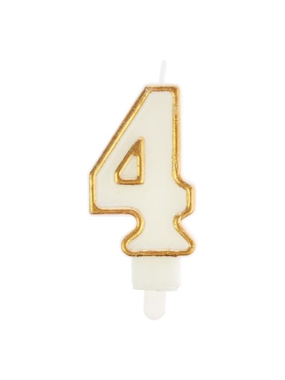 Świeczka cyferka nr 4 złota